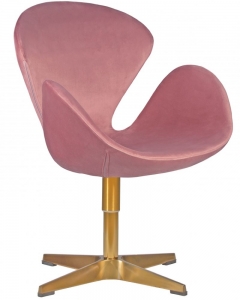 Кресло дизайнерское DOBRIN SWAN розовый велюр BLUVEL52